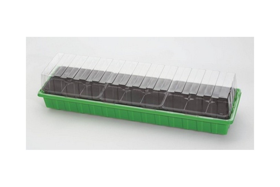 Petite serre pour rebord de fenêtre avec 18 godets. Petite serre pour rebord de fenêtre avec 18 godets.