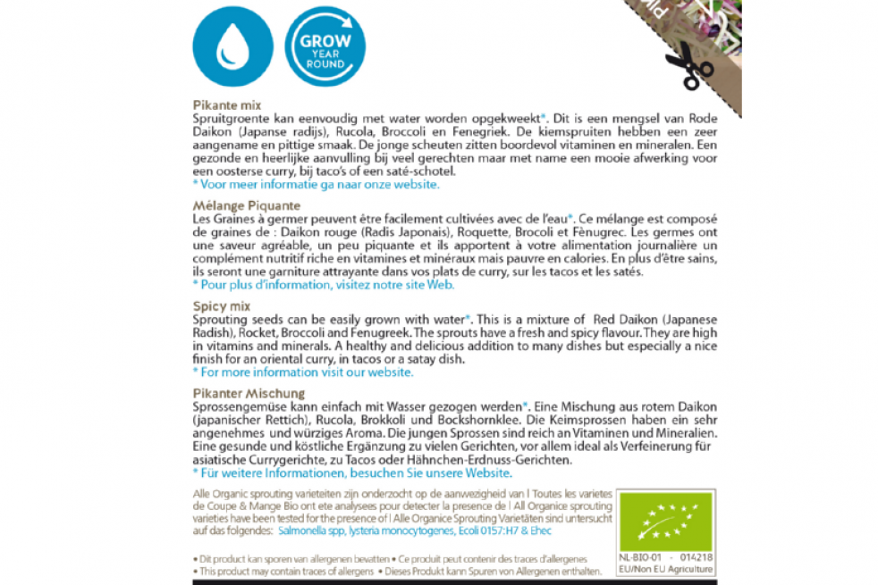 Mélange de Salades Piquantes à germer, BIO