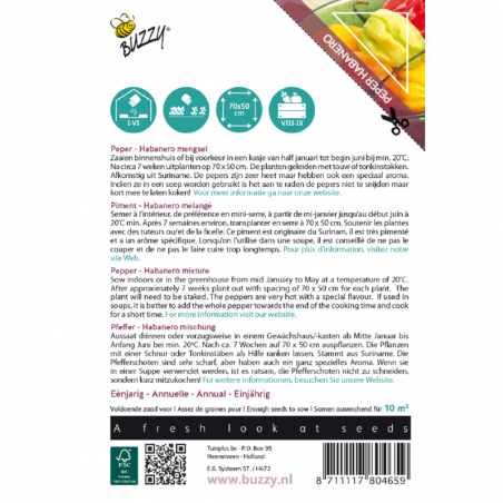 Seeds Hot pepper Habanero - Capsicum chinense