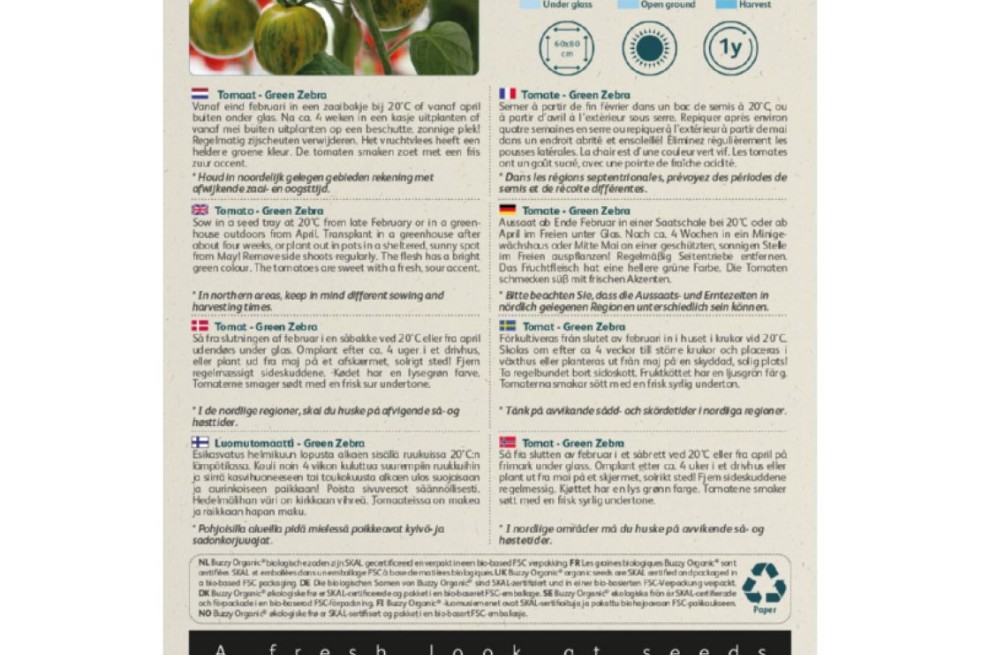 Seeds Tomato Green Zebra BIO - Solanum lycopersicum