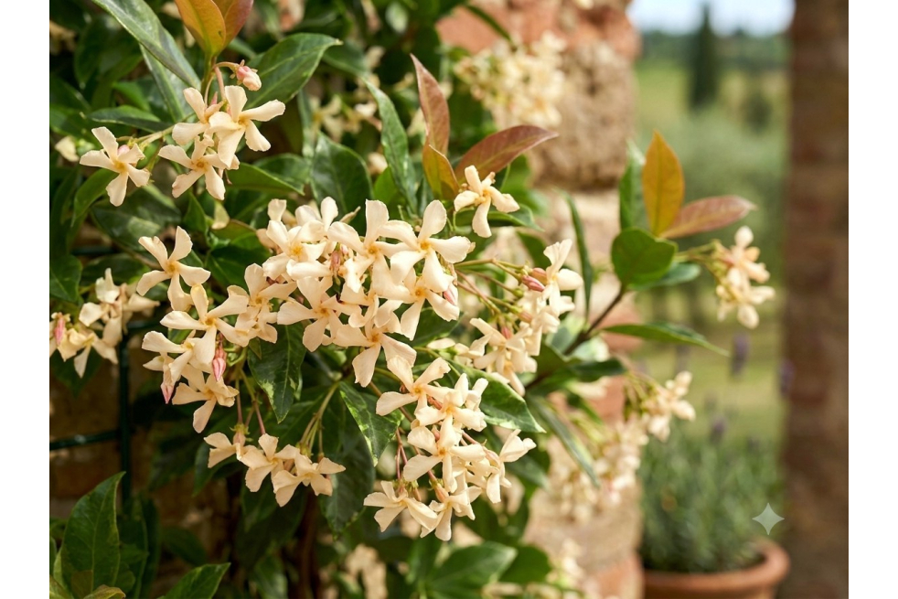 Yellow Star Jasmine - Trachelospermum jasminoides Star of Toscane