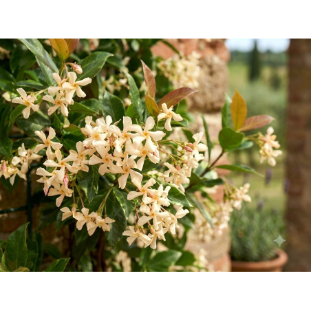Jasmin étoilé jaune - Trachelospermum jasminoides Star of Toscane