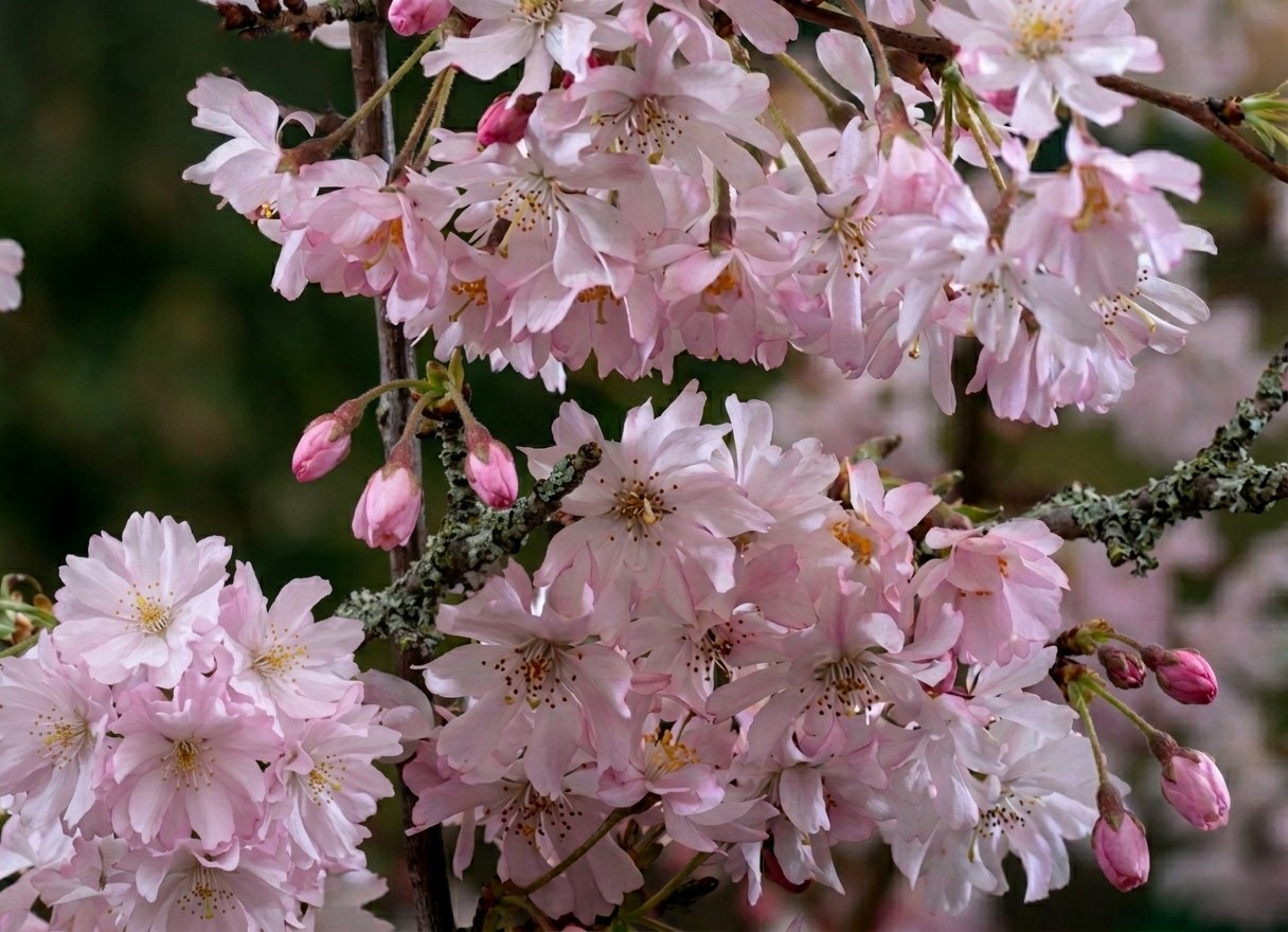 Pink Winter-flowering cherry – Prunus subhirtella 'Autumnalis Rosea'